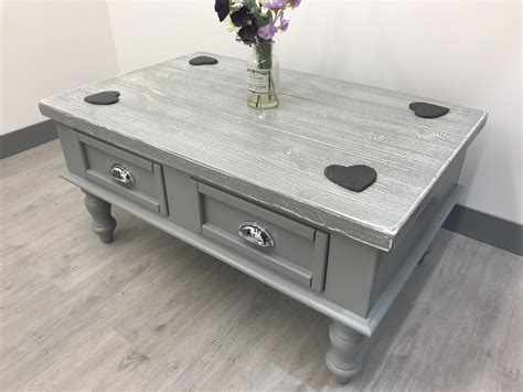 Budget Distressed Grey Coffee Table